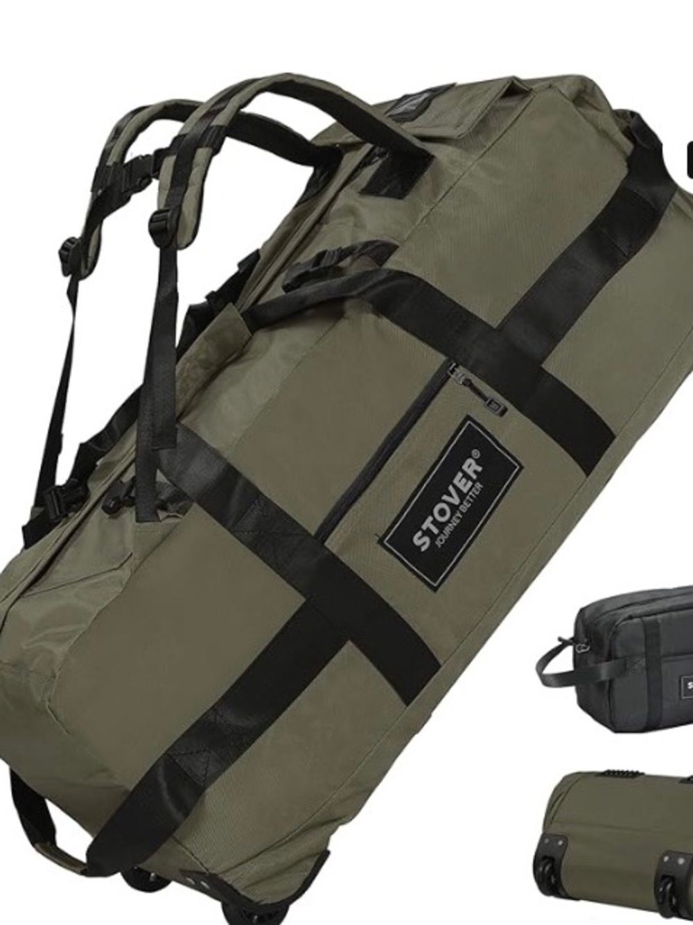 Olive Green Men’s Duffle Backpack - Convertible Travel Bag